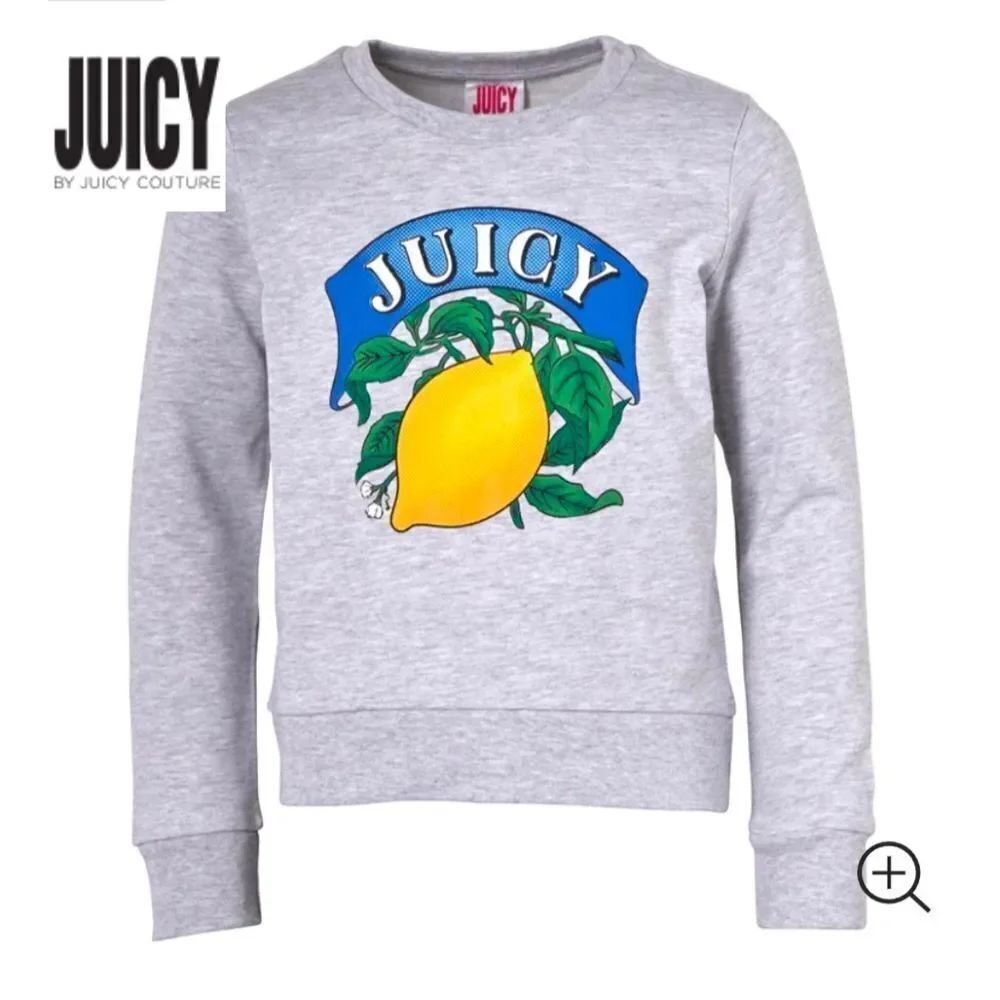 Juicy Couture Vintage Junior Gray Sweatshirt with Lemon and Leaf Design